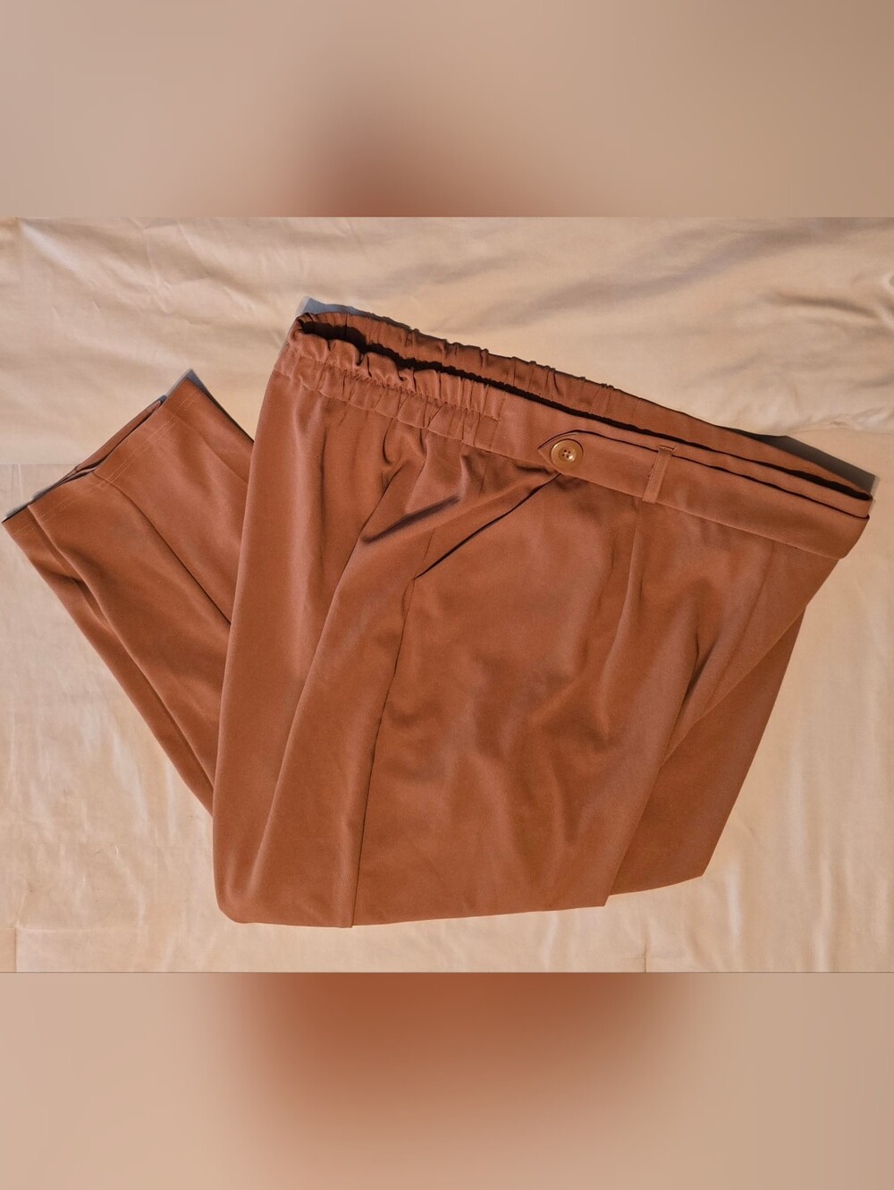 Cato EST 1946 Rust/Terracotta Elastic Waist 90's Capsule Wardrobe Work Pants EC